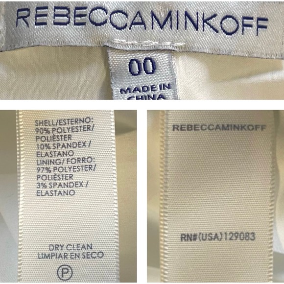 Rebecca Minkoff White Tiffani Flounce Mini Cocktail Dress 00 - Picture 4 of 5